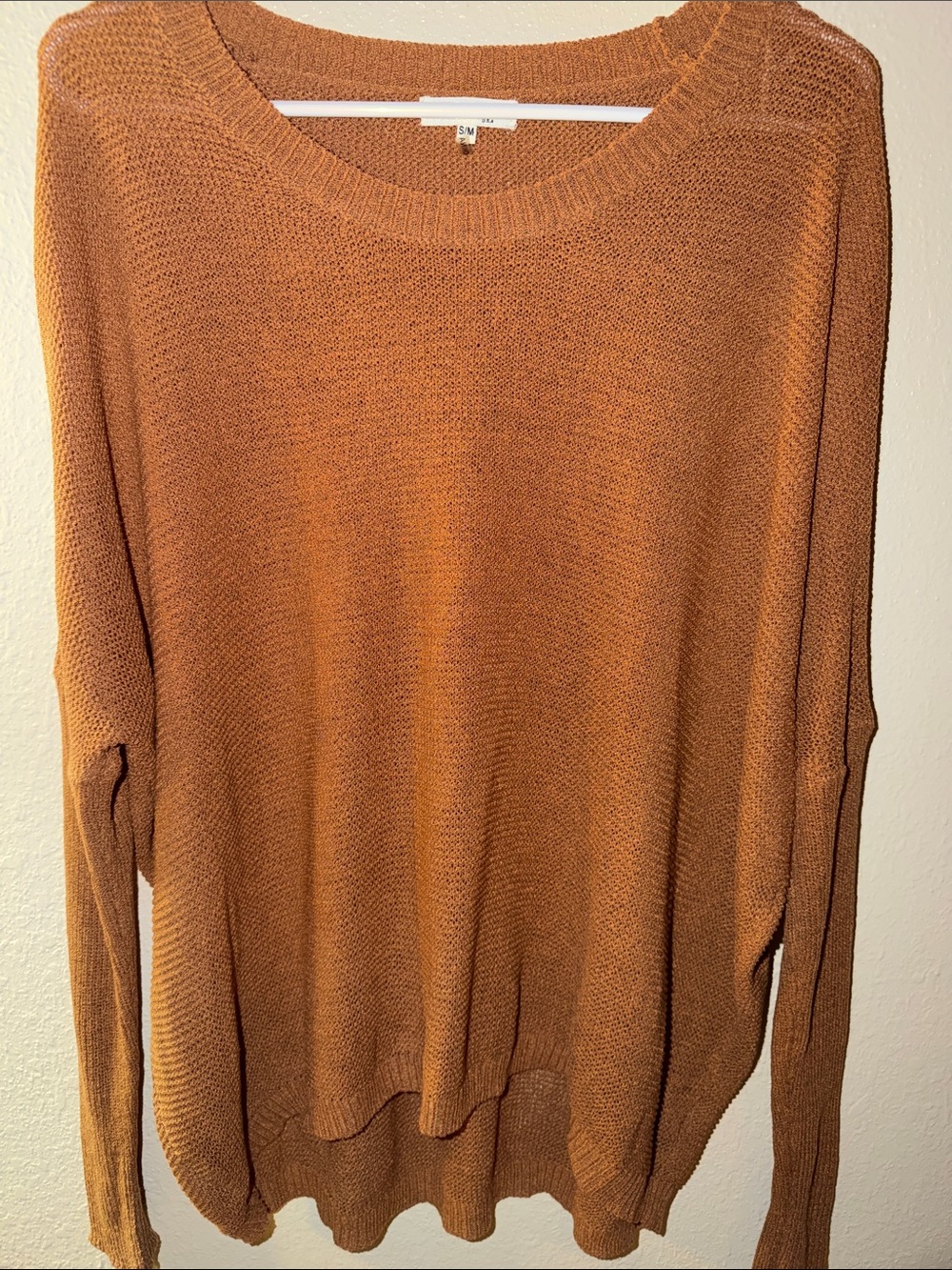 Miracle Women's Scoop Neck Sweater, S/M, oversized-Brown